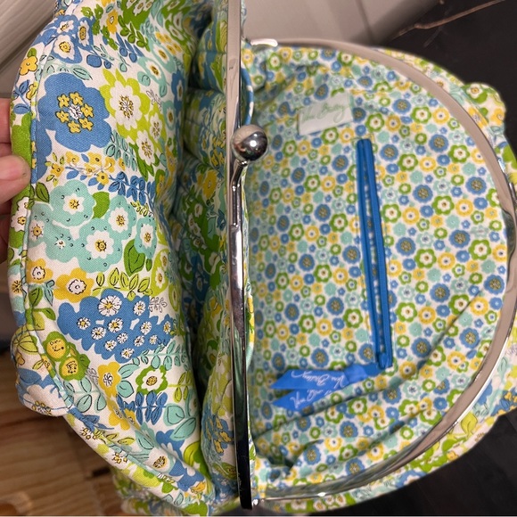 Vera Bradley Purse Bag Toggle Closure English Meadow Floral blue yellow green - Picture 4 of 7